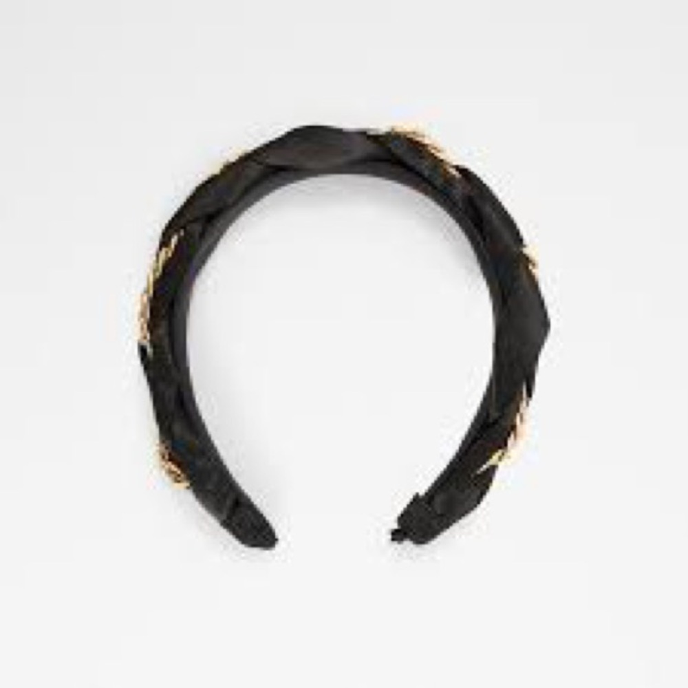 NWT. Aldo Black and Gold Braided Head Band. 1 1/4 inch thick.